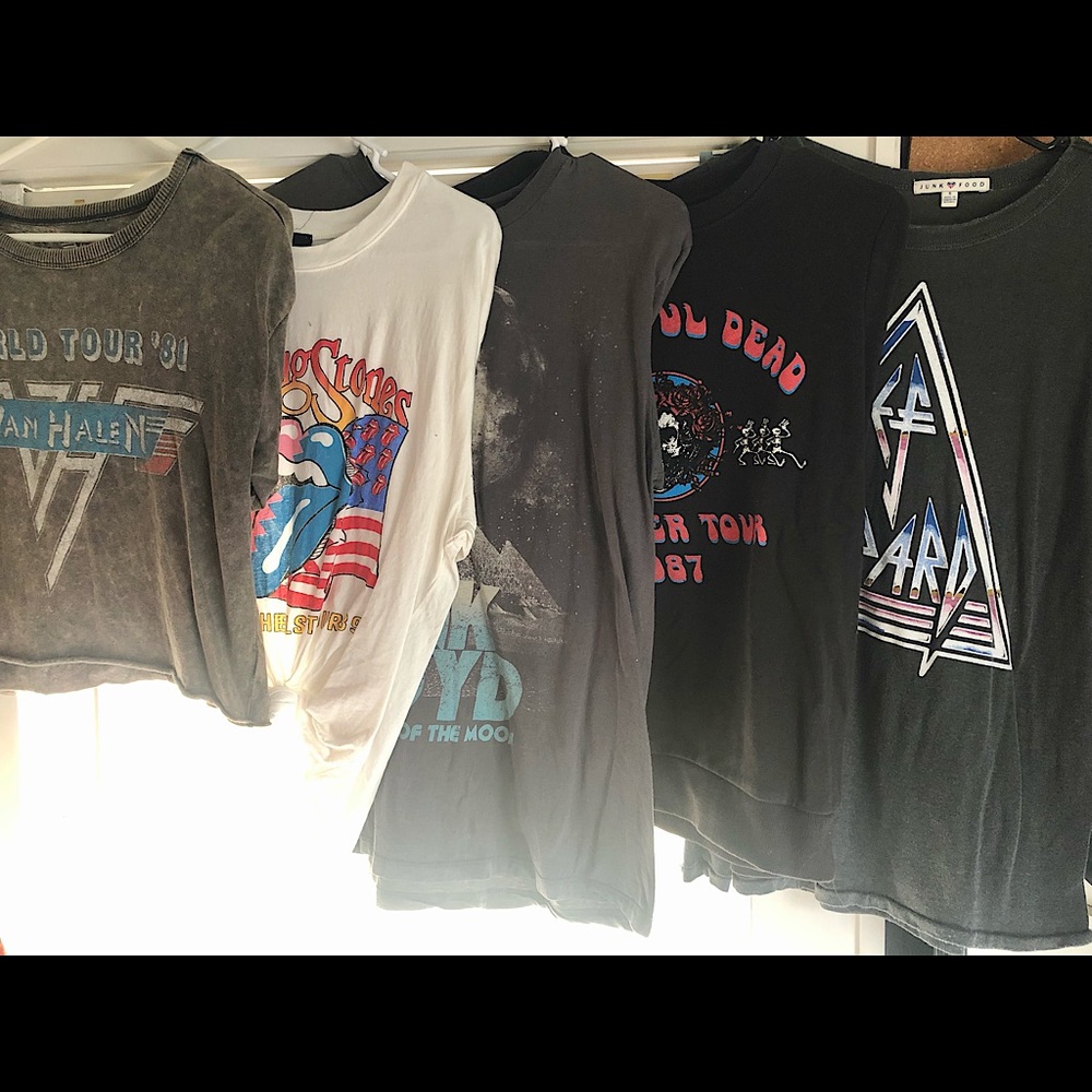 5 Vintage Band tshirt and sweatshirt collection - small